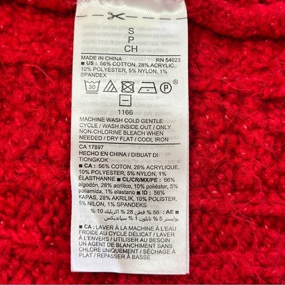 Old Navy Red Oversized Chunky Cropped Sweater Size Small - Picture 8 of 12